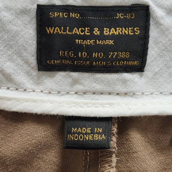 Wallace & Barnes Field Shorts Size 35 Tan Khaki Cotton Chino - Picture 5 of 7